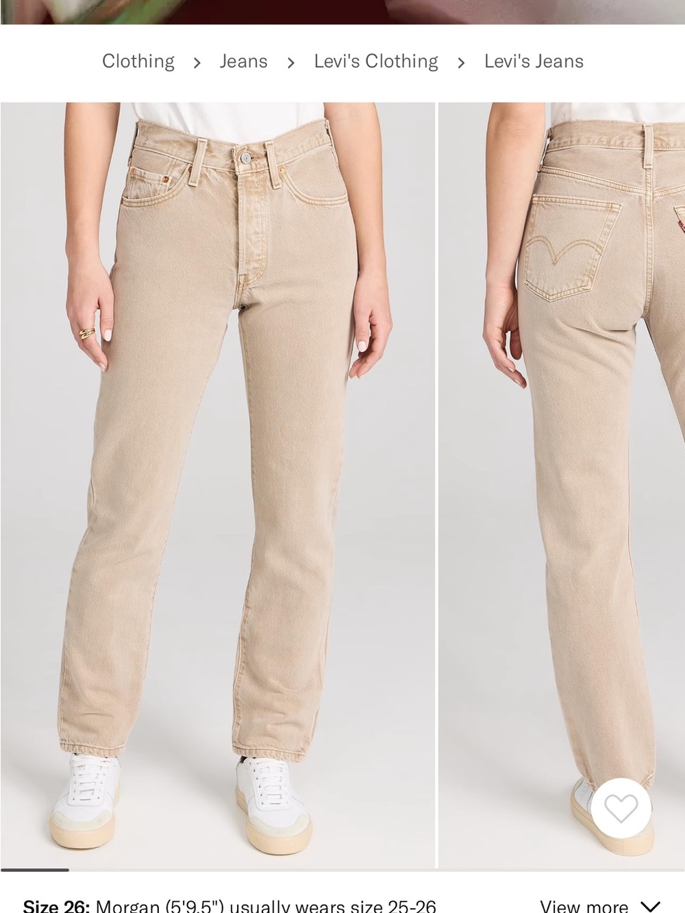 Levi's Women's Tan High-Rise Straight Jeans
